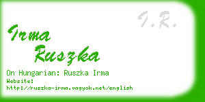 irma ruszka business card